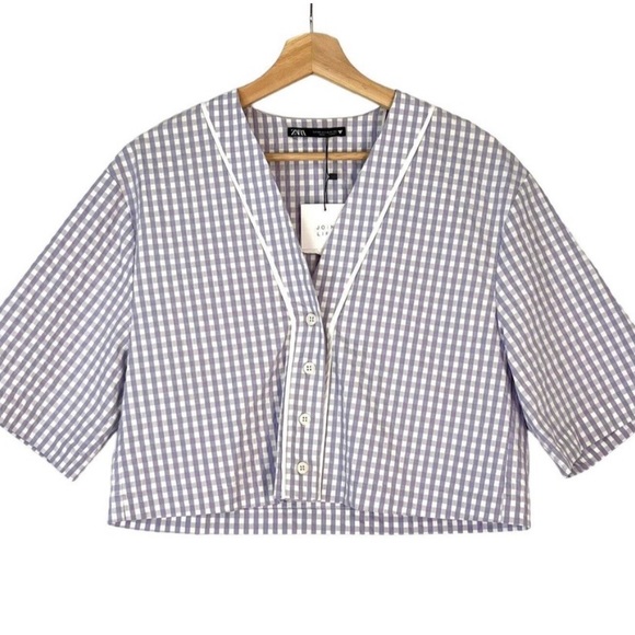 Zara purple and white gingham pants set - Picture 3 of 7